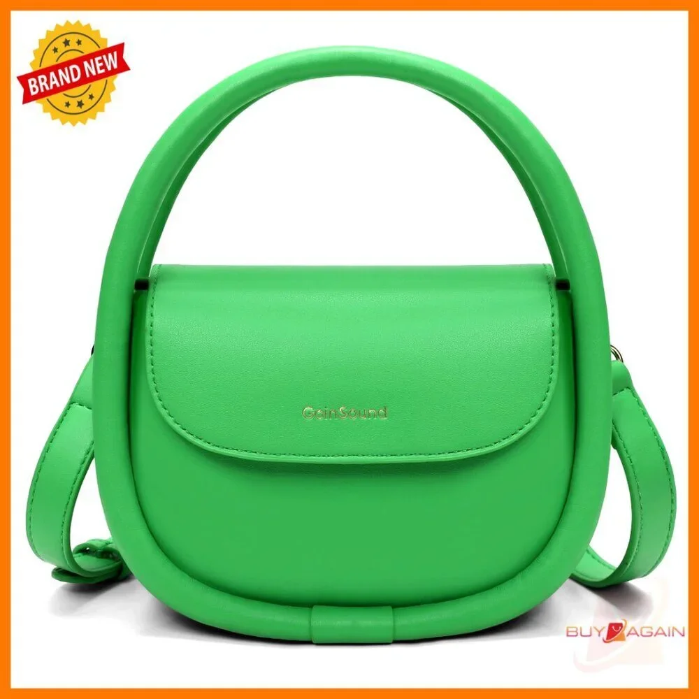Small Vegan Leather Crossbody Bag, Adjustable Strap, Magnetic Closure